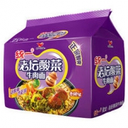 统一 方便面 老坛酸菜牛肉味面 五连包 *2件