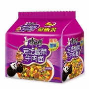 京东PLUS会员：康师傅 经典系列 老坛酸菜牛肉面 5连包