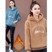限尺码：迪牛斯 女款加绒连帽卫衣