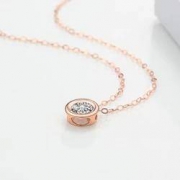 12日0点： CHJ JEWELLERY 潮宏基 FMA03 心瞳 18K金钻石锁骨链