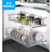 HIGOLD 悍高 时尚系列 双层304不锈钢厨房橱柜拉篮 600柜体 509元包邮（需用券）