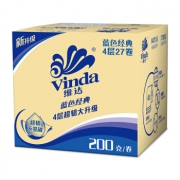 19日0点、88VIP：Vinda 维达 蓝色经典 卷纸 4层*200g*27卷 *3件 132.78元包邮（前5分钟，合44.26元/件）