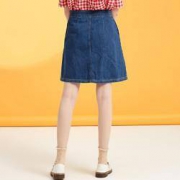 限尺码：Meters bonwe 美特斯邦威 758181 女士牛仔半身裙 *2件