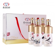 茅台集团 白金陈窖 52度 浓酱兼香型 500ml*4瓶 四大名家礼盒装