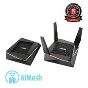 华硕 RT-AX92U AX6100 三频弹性 NAT 设置，有线路由器连接，2 件装