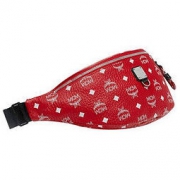 中亚Prime会员： MCM WHITE LOGO VIVA RED 腰包