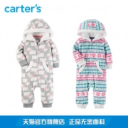 美国 卡特 Carters A类标准 仿羊羔绒帽里 宝宝抓绒长袖连体衣