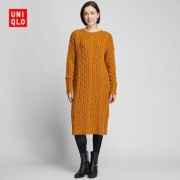 19日0点：UNIQLO 优衣库 418626 纽花羊毛混纺连衣裙