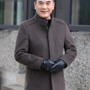 中老年外套男士羊毛呢大衣 带马甲