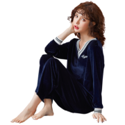 韩版金丝绒睡衣女士春秋季长袖薄绒大码 券后￥29.9