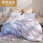 历史低价：LUOLAI 罗莱家纺 晨暮间 ​ 全棉缎纹四件套 1.5/1.8米床 289元包邮