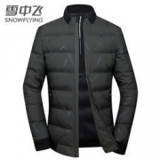大额神券：雪中飞 男士 19新款 时尚棒球领羽绒服