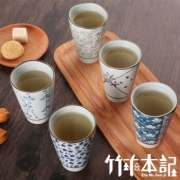 竹木本记 陶瓷波纹茶杯 300ml*5只装 24.9元包邮（需用券）