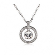 SWAROVSKI 施华洛世奇 1039065 Lavender 银色圆环水晶项链