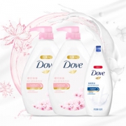 天猫超市 多芬 樱花甜香滋养沐浴乳 1kg*2瓶 送190ml+400g