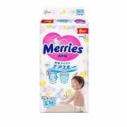 再降价：Merries 妙而舒 婴儿纸尿裤 L54片 *5件 335.52元含税包邮（需用券，合67.1元/件）