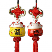 sanstyle 上善若水 招财猫陶瓷挂件 33*5.5cm 2只装 6.9元包邮（需用券）