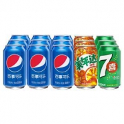限地区：百事可乐 330ml*9罐+美年达 橙味330ml*3罐+七喜 柠檬味汽水 330ml*3罐