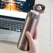 单手一键开启、24小时保温：OPUS 不锈钢真空保温杯 400ml