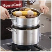 Momscook 慕厨 MT22ST 不锈钢蒸锅 带蒸格 22cm *3件