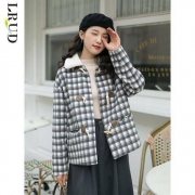 12日0点、双12预告：LRUD SX19058 女士格子毛呢外套