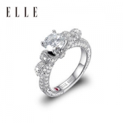 ELLE 莫桑石戒指 1克拉  送DW手镯