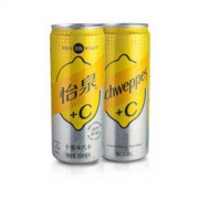 怡泉+C 柠檬味汽水 Sleek Can 330ml*24罐 整箱装 *3件