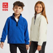 UNIQLO 优衣库 儿童摇粒绒半拉链套头衫