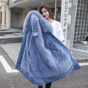 女秋冬 轻奢大毛领仿兔毛派克棉服