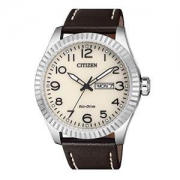 CITIZEN 西铁城 男士指针式石英手表 皮革手链 BM8530-11XE