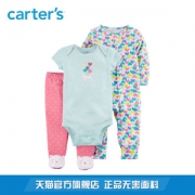 美国 卡特 Carters A类标准 女童 连体衣+连裆衣+包脚裤 三件装