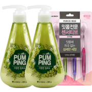 韩国原装进口 LG旗下 倍瑞傲 青葡萄味 按压式牙膏 285g*2瓶