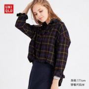 12日0点、双12预告：UNIQLO 优衣库 421715 女士法兰绒格子上衣
