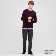 UNIQLO 优衣库 419190 男士精纺美利奴圆领针织衫