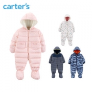 美国 卡特 Carters A类标准 冬季连体衣 儿童连帽羽绒服 爬行服