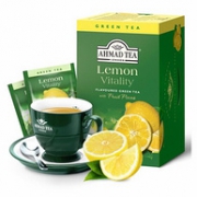 英国进口，0糖0脂：2gx60片 Ahmad tea亚曼茶 柠檬绿茶茶包