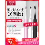 央视报道品牌 赛嘉 充电式声波电动牙刷 美国杜邦刷毛 48元包邮 5刷头+旅行盒