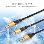 JAMES DONKEY 贝戋马户 362尾巴数据线 Type-C/Micro-USB 3A 1米  券后6.9元