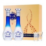 洋河蓝色经典 梦之蓝M1 52度 礼盒装白酒 500ml*2瓶 口感绵柔浓香型