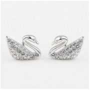 双12预售、考拉海购黑卡会员：SWAROVSKI 施华洛世奇 天鹅系列 1116357 银色天鹅耳钉