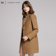 ANDREW MARC MW7AW628NY 女士中长款羊毛毛呢格子大衣 359元包邮（需用券）