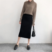 悦娜 女士针织半身裙 黑色中长款 19.99元包邮（需用券）