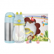 京东PLUS会员：THERMOS 膳魔师 FFI-403 BL+BBSH-420 BL 儿童吸管杯套装 +凑单品 119.2元包邮