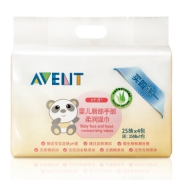 AVENT 新安怡 SCF985/50 婴儿唇部手部柔润湿巾 （25抽4连包+25片）