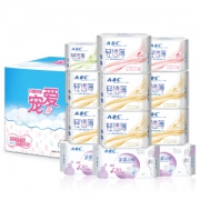 ABC KMS棉柔系列卫生巾 日夜组合装12包81片定制款（日用48片+夜用16片+超长9片+迷你巾8片） *3件