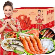 聚天鲜 环球海鲜年货礼盒大礼包 1688型 共8种食材(含大红虾、麻哈鱼)