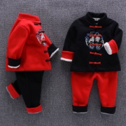 儿童唐装冬装拜年服套装