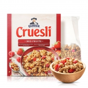 限地区：桂格(QUAKER)Cruesli 草莓覆盆子多水果谷物粒即食燕麦 500g/盒*4件