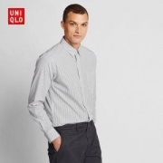 UNIQLO 优衣库 421175 男士长绒棉条纹衬衫(长袖)