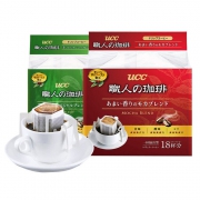 日本进口UCC/悠诗诗挂耳黑咖啡滤挂式手冲7g*18袋*2 39.9元